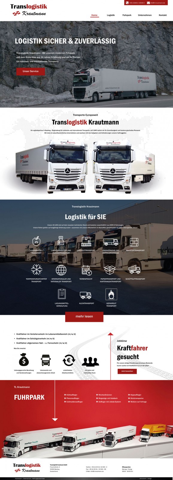Re-Design Webseite Logistikunternehmen